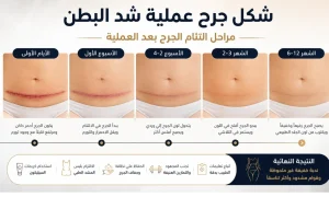 شكل جرح عملية شد البطن